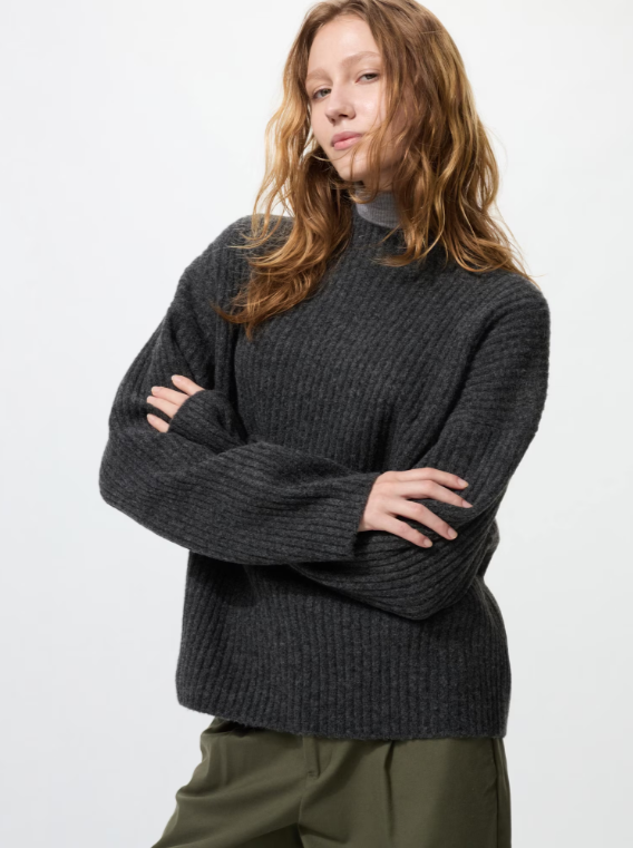 Souffle Yarn Mock Neck Sweater