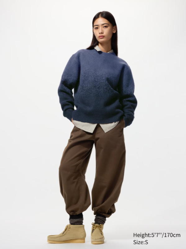 Souffle Yarn Gradient Crew Neck Sweater