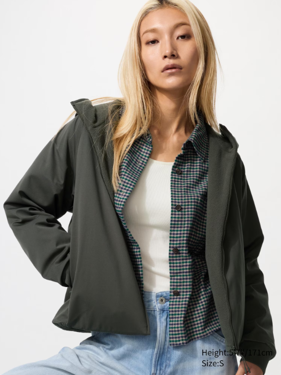 Windproof Fleece Reversible Full-Zip Hoodie