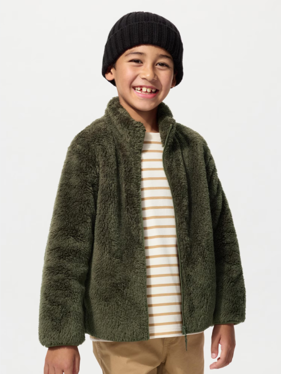 KIDS Fluffy Yarn Fleece Full-Zip Jacket