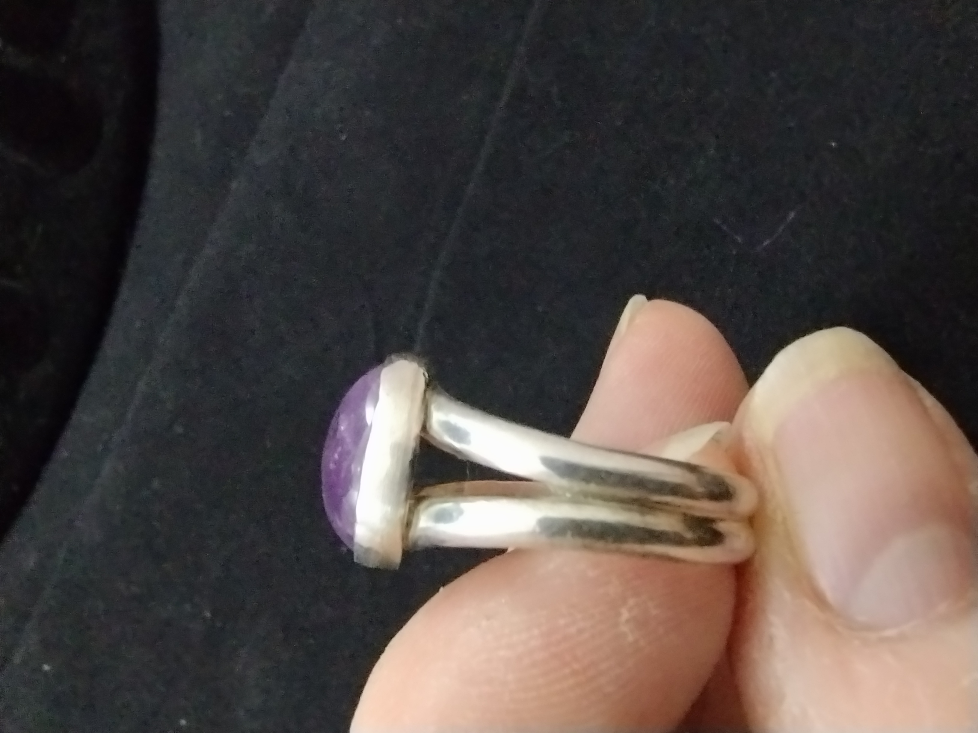 Amethyst Silver Ring - size 7.75