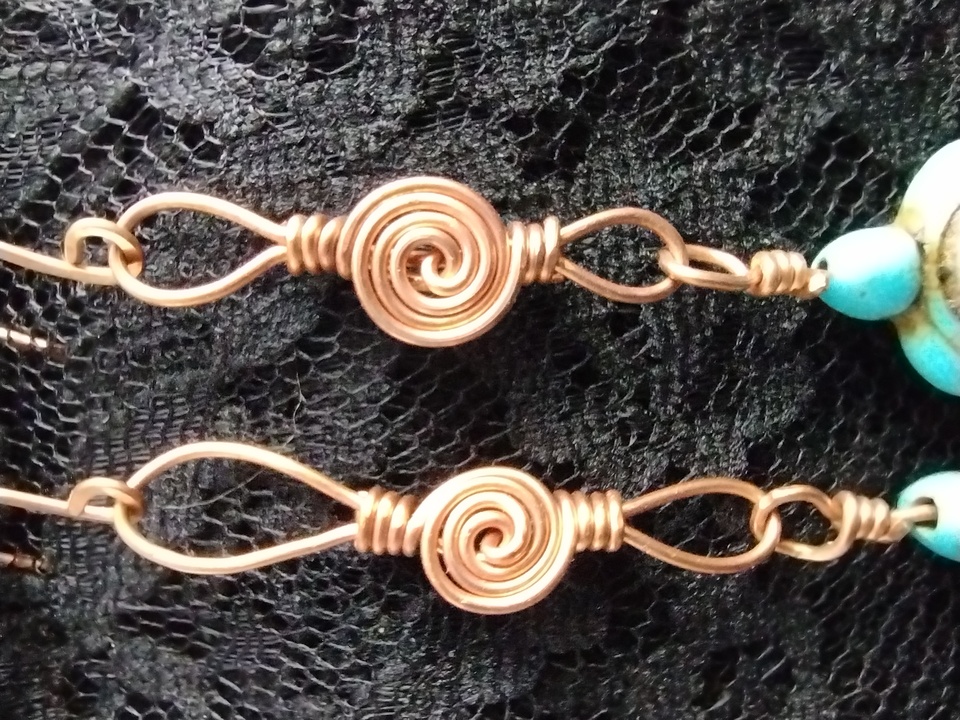 Handcrafted Copper Wire Earrings with Sea Turtle