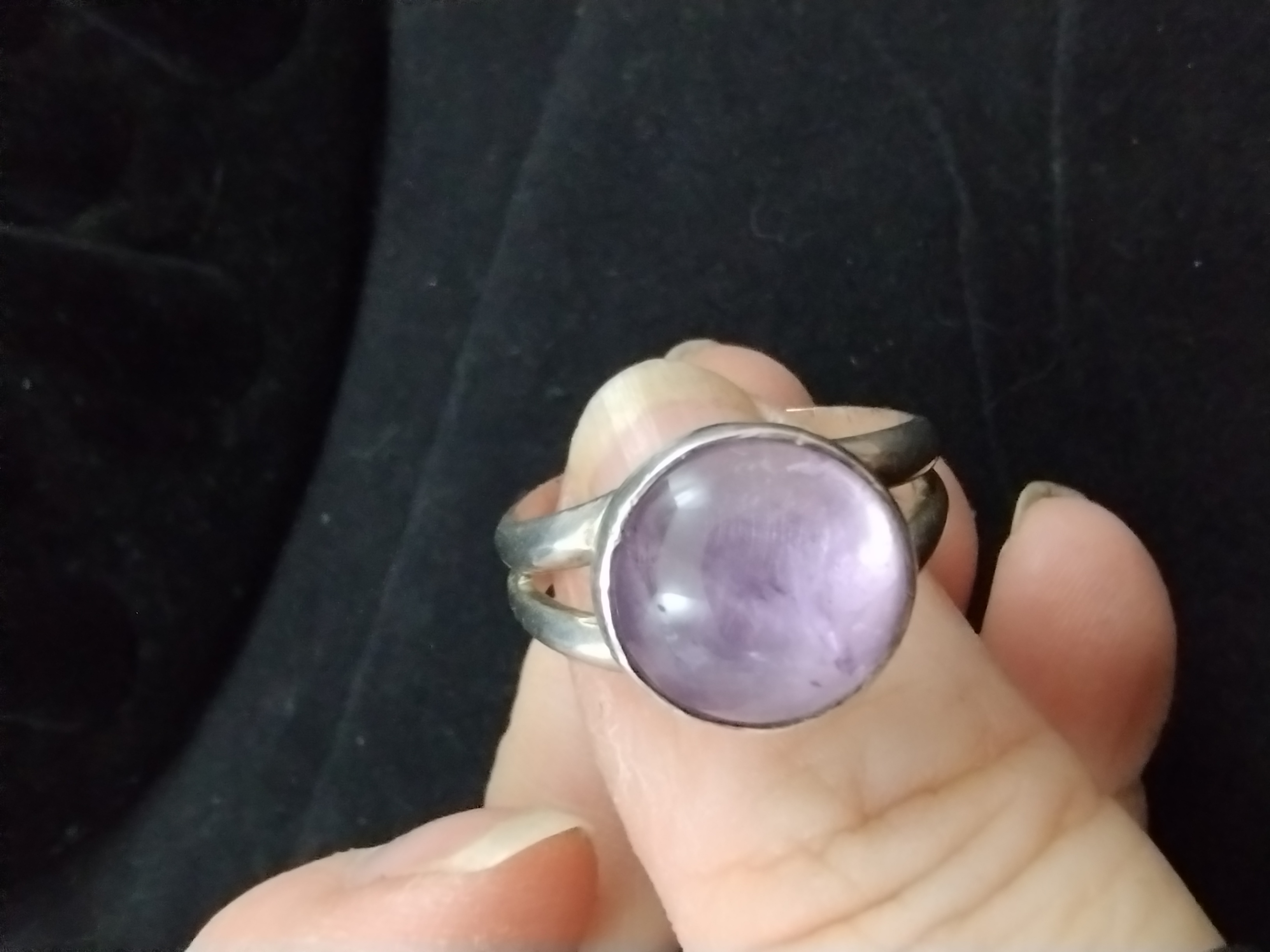 Amethyst Silver Ring - size 7.75