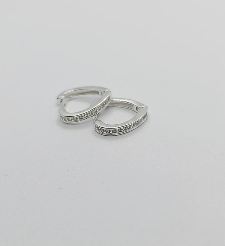 Brincos Argola Coração Cravejado