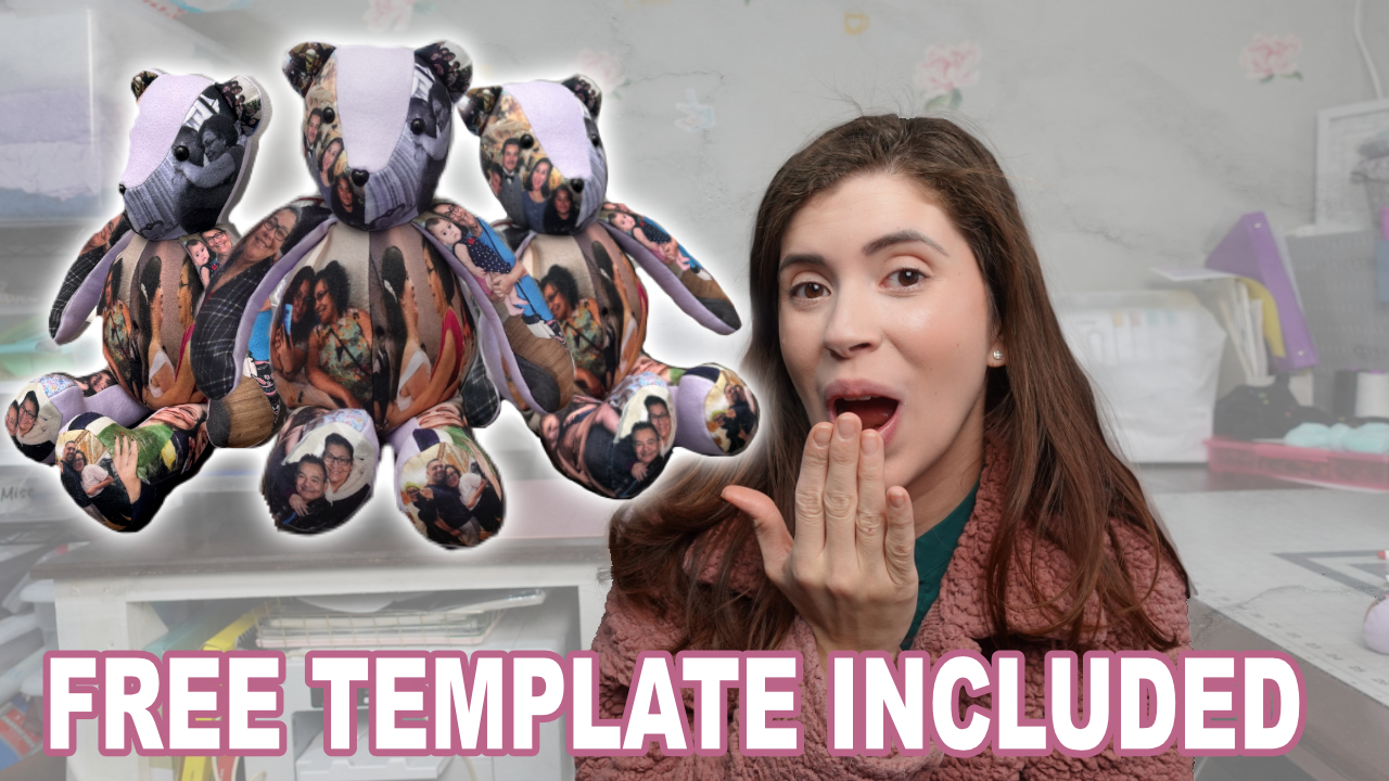 Free Memory Bear Sublimation and Sew Template with Video Tutorial