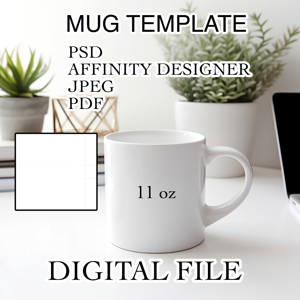 11 oz Mug Template for Sublimation