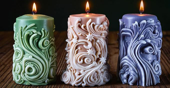Artisan Carved Decorative Candle