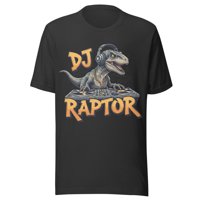 DJ Raptor: Turntable Dinosaur T-Shirt