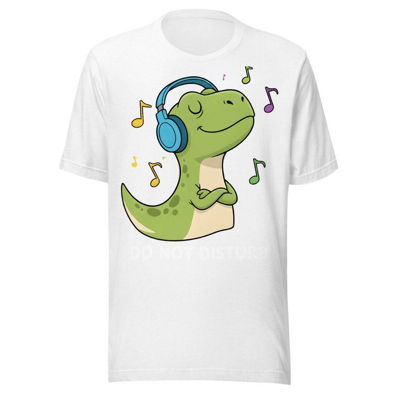 Do Not Disturb Music Lover Dinosaur with Headphones