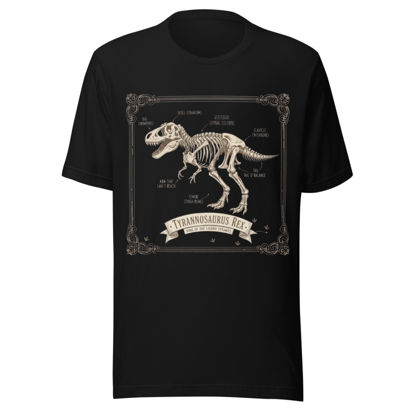 Tyrannosaurus Rex Humorous Anatomy Vintage Chart