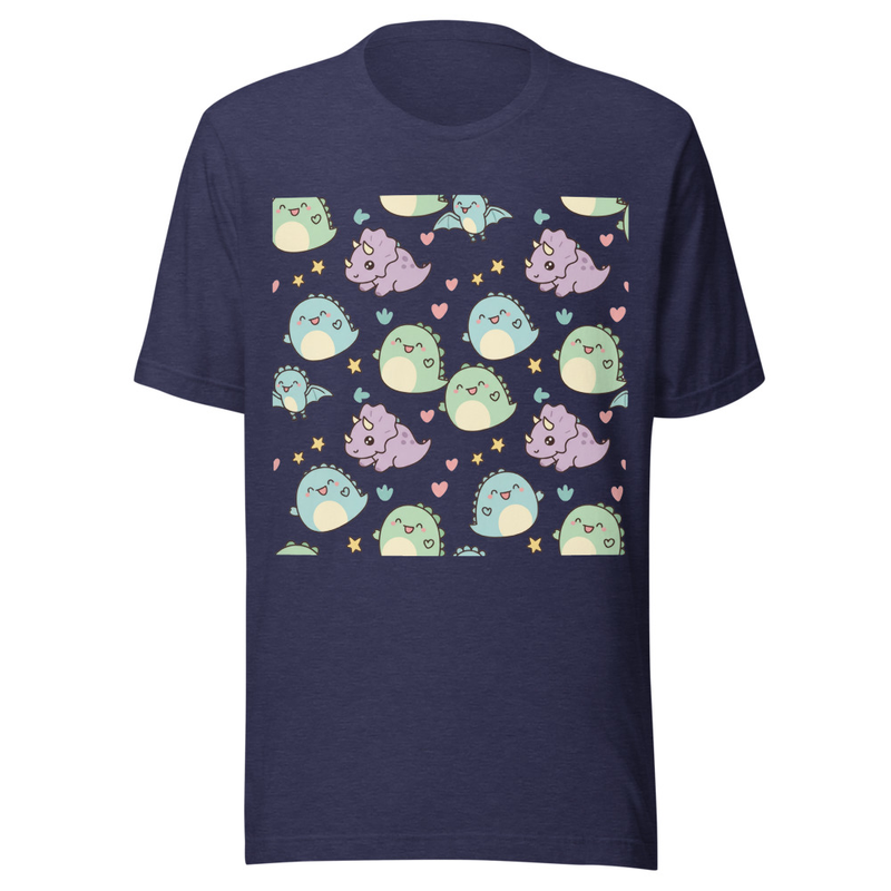 Kawaii Pastel Dinosaur Friends Seamless Pattern