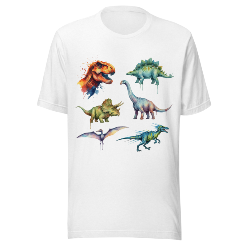 Vibrant Watercolor Dino Collection: Splash Art Dinosaurs
