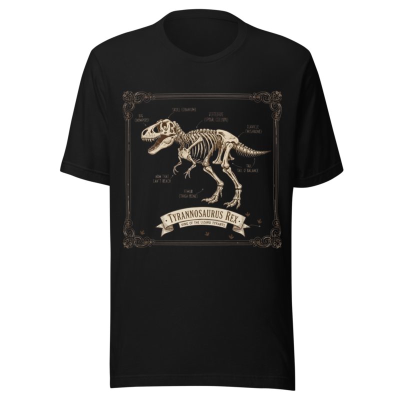 Tyrannosaurus Rex Humorous Anatomy Vintage Chart