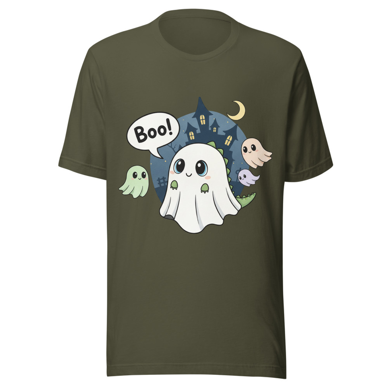 Cute Dinosaur Ghost Boo! Kawaii Halloween Design