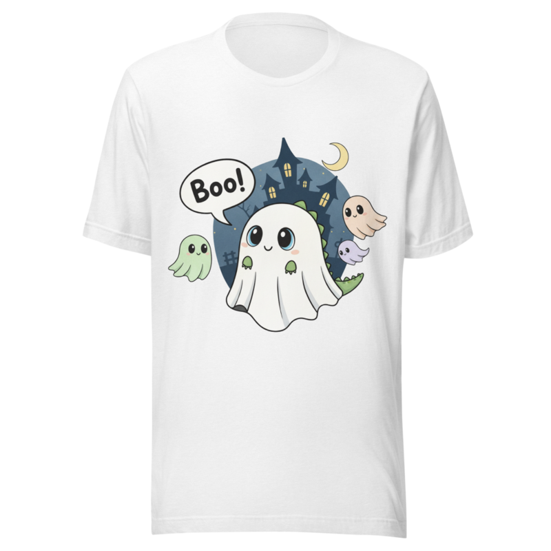 Cute Dinosaur Ghost Boo! Kawaii Halloween Design