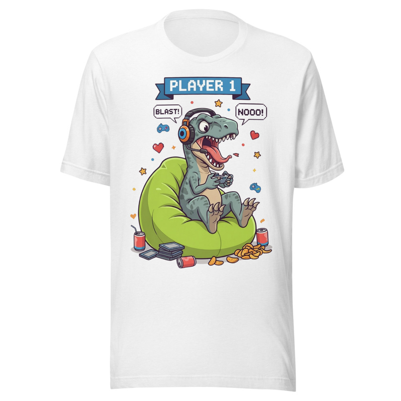 Gamer T-Rex: Player 1 Dinosaur Gaming
