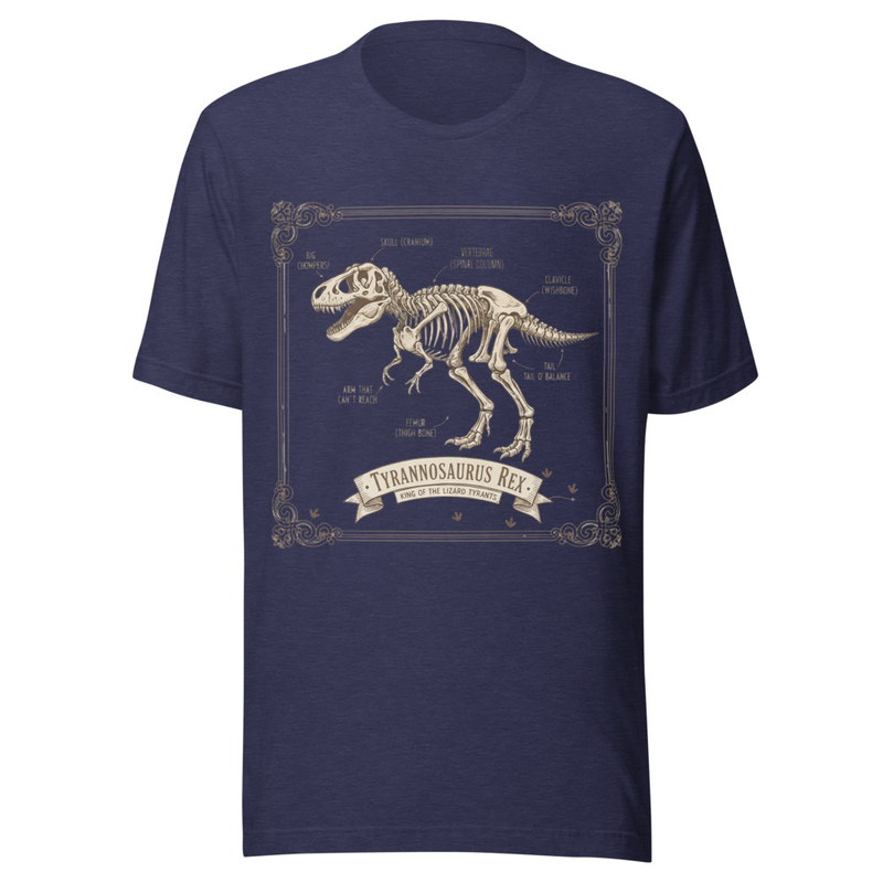 Tyrannosaurus Rex Humorous Anatomy Vintage Chart