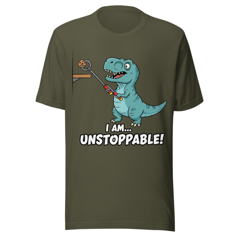 Unstoppable T-Rex with a Cookie Selfie Stick Funny Dino Lover