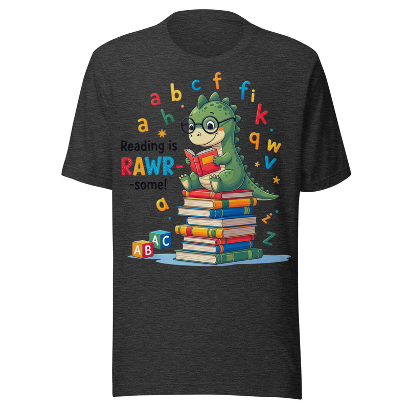 Reading is RAWR-some! Cute Dinosaur Book Lover Design