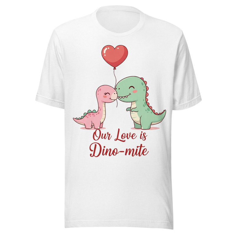 Our Love is Dino-mite Cute Dinosaur Couple Valentine's Day Design