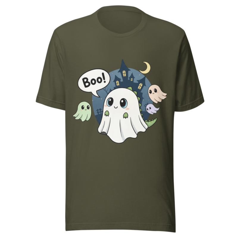 Cute Dinosaur Ghost Boo! Kawaii Halloween Design