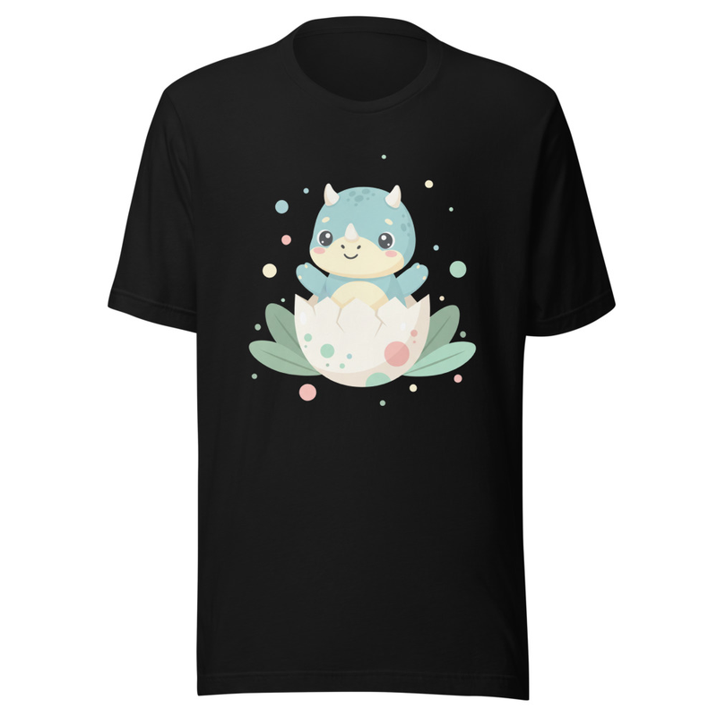 Cute Baby Dino Hatching Egg Nursery Art