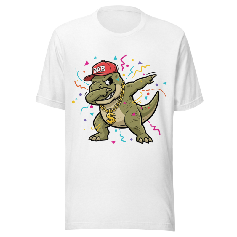 Dabbing T-Rex with Bling and Confetti