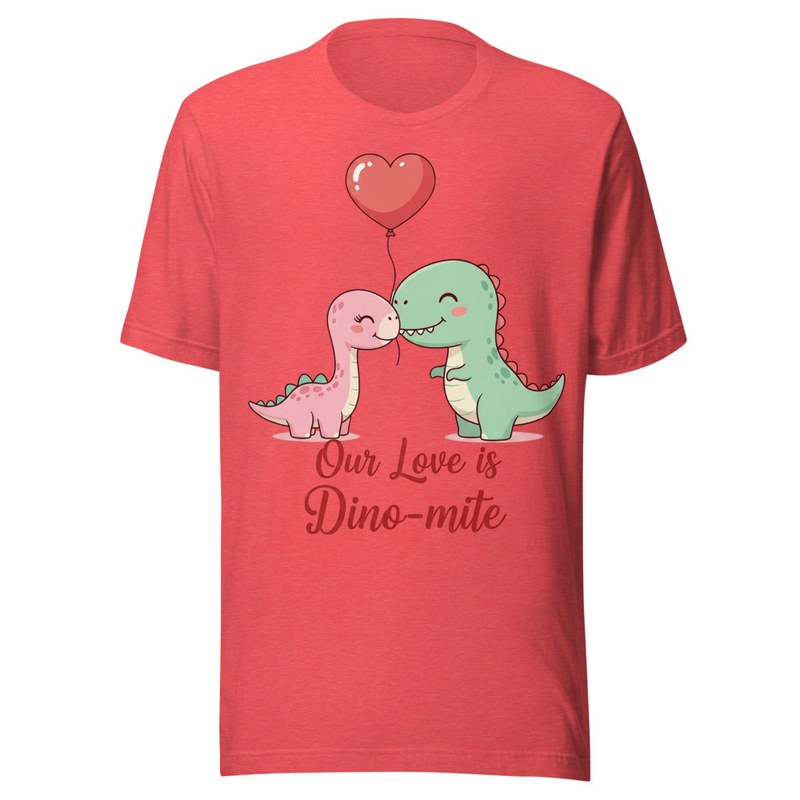 Our Love is Dino-mite Cute Dinosaur Couple Valentine's Day Design
