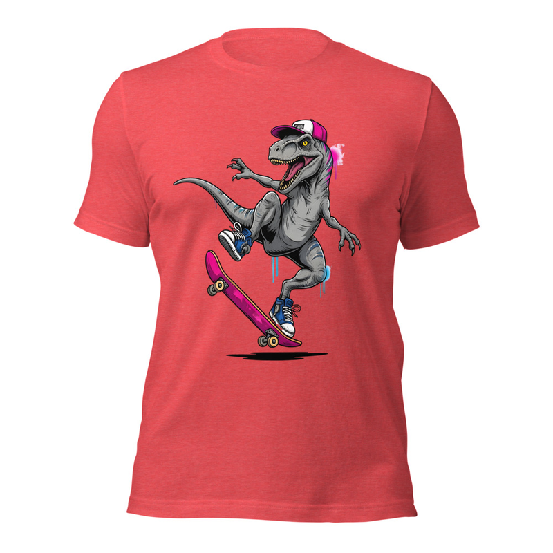 Skateboarding Velociraptor Street Art Dino
