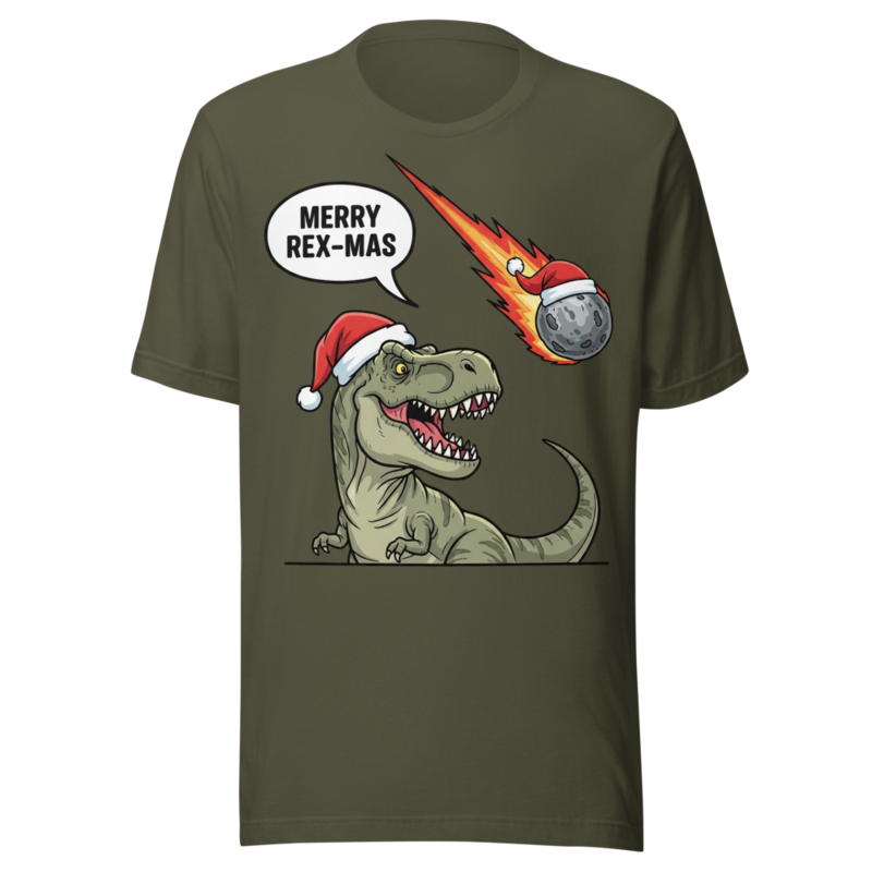 Merry Rex-Mas Funny Dinosaur Christmas T-Rex Meteor