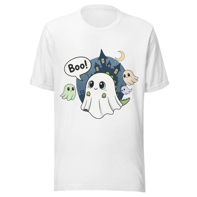 Cute Dinosaur Ghost Boo! Kawaii Halloween Design