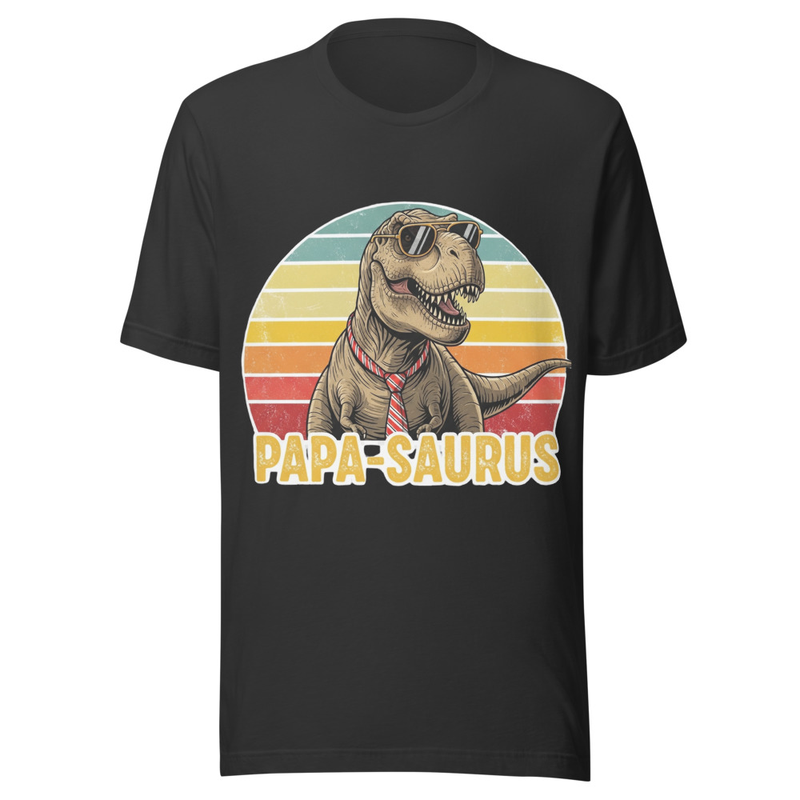 Papa-Saurus Retro Sunset T-Rex Dad Funny Gift