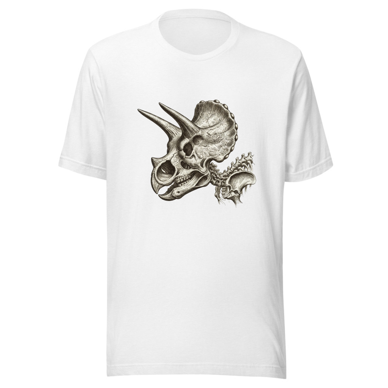 Vintage Triceratops Fossil Scientific Illustration