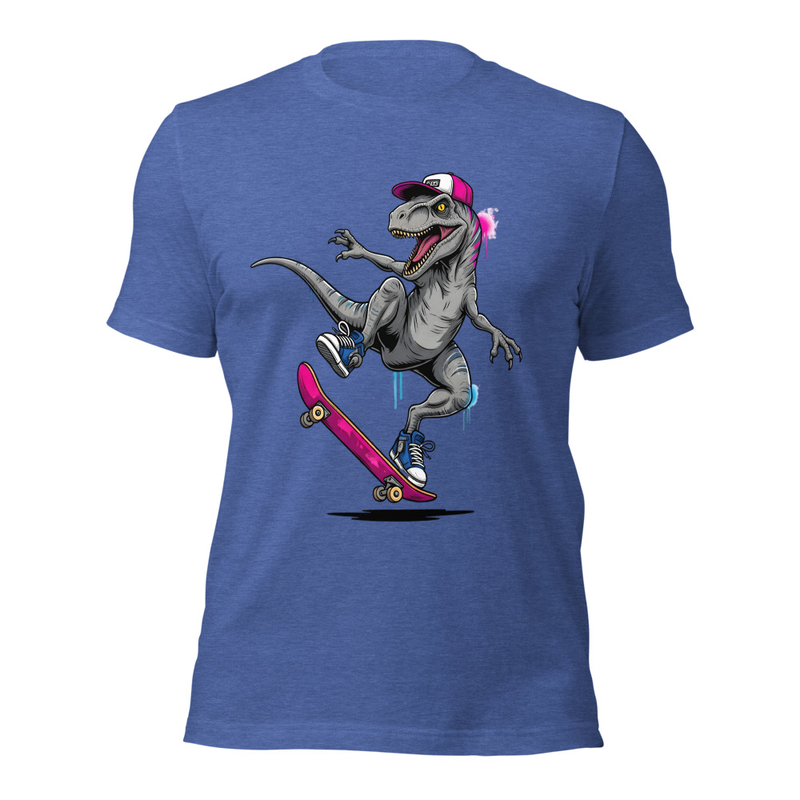 Skateboarding Velociraptor Street Art Dino