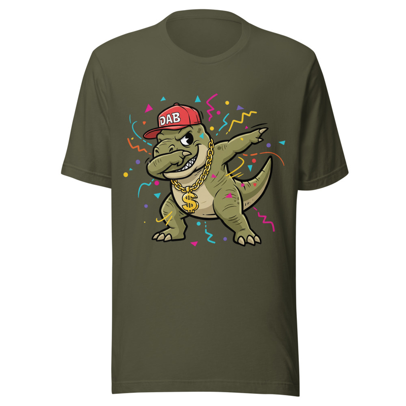 Dabbing T-Rex with Bling and Confetti