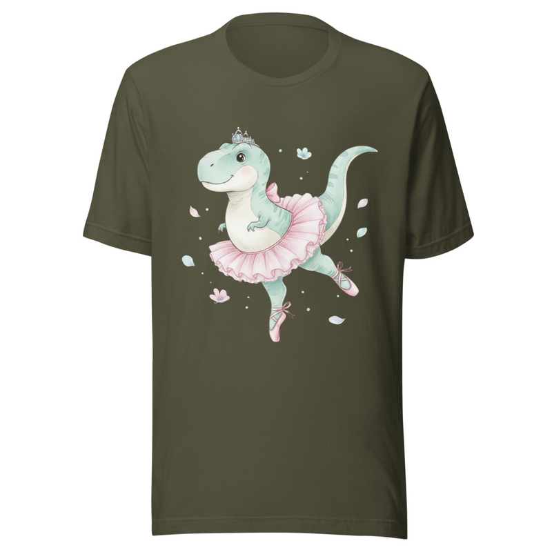 Cute Ballerina Dinosaur with Tutu and Tiara