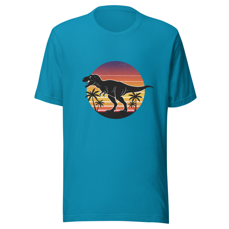 Retro Vintage T-Rex Sunset Silhouette Dinosaur