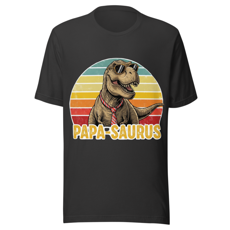 Papa-Saurus Retro Sunset T-Rex Dad Funny Gift