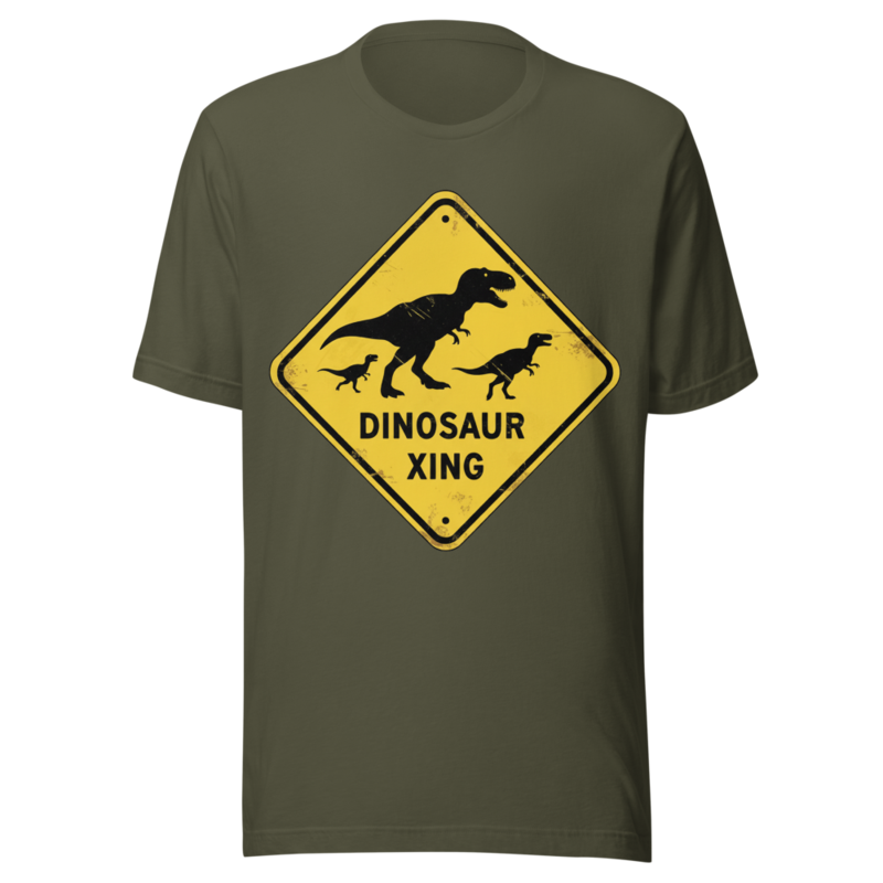 Dinosaur Crossing Warning Sign - Dino Xing