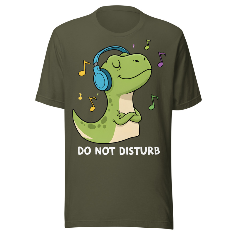 Do Not Disturb Music Lover Dinosaur with Headphones