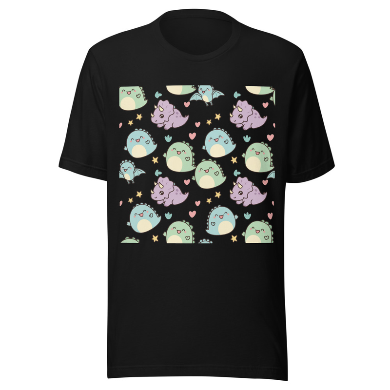 Kawaii Pastel Dinosaur Friends Seamless Pattern