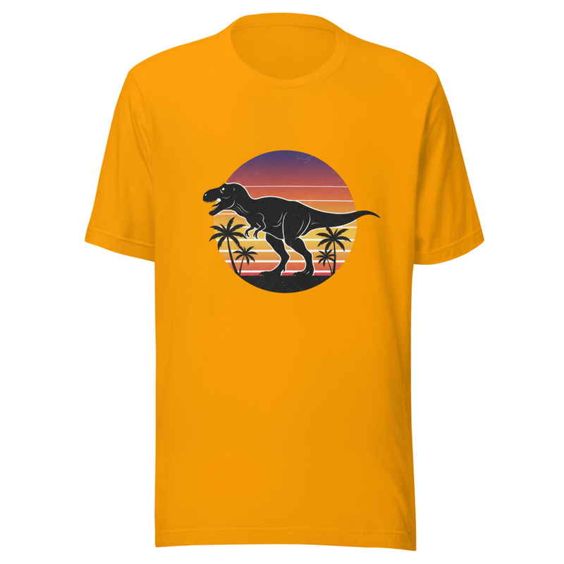 Retro Vintage T-Rex Sunset Silhouette Dinosaur
