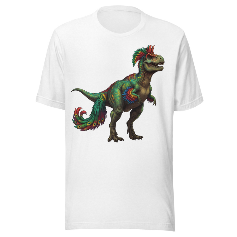Vibrant Feathered Raptor - Prehistoric Peacock Dino