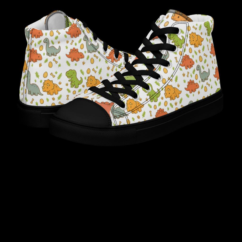 Men's Dinosaur Pattern High-Top Sneakers