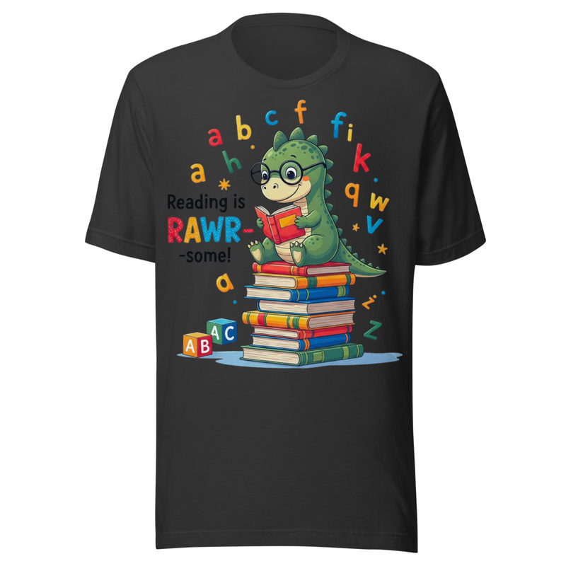 Reading is RAWR-some! Cute Dinosaur Book Lover Design