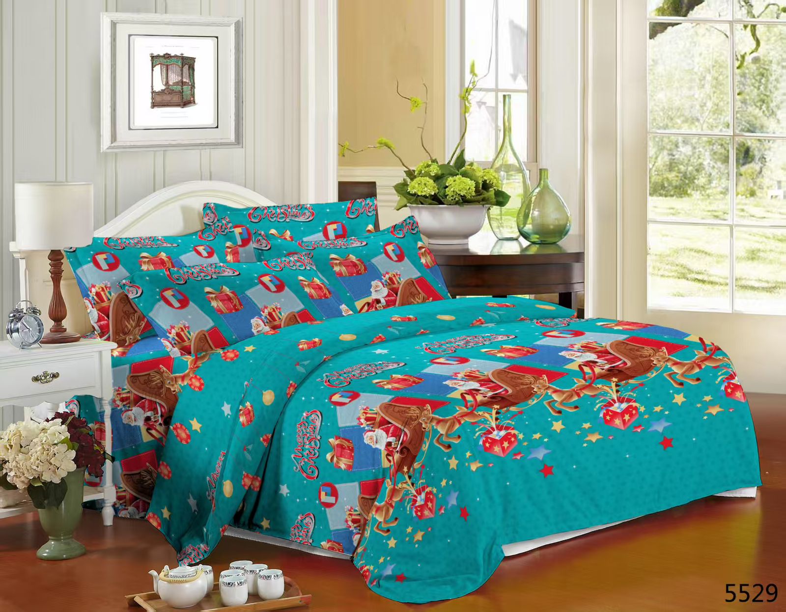 Juego de sábanas navideñas