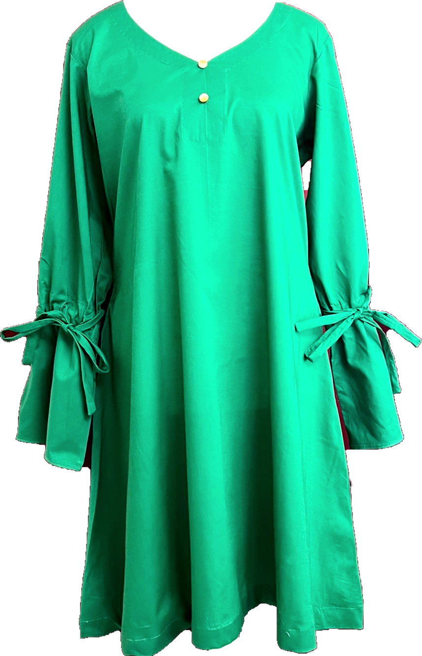 Elegant Green Long Sleeve Dress