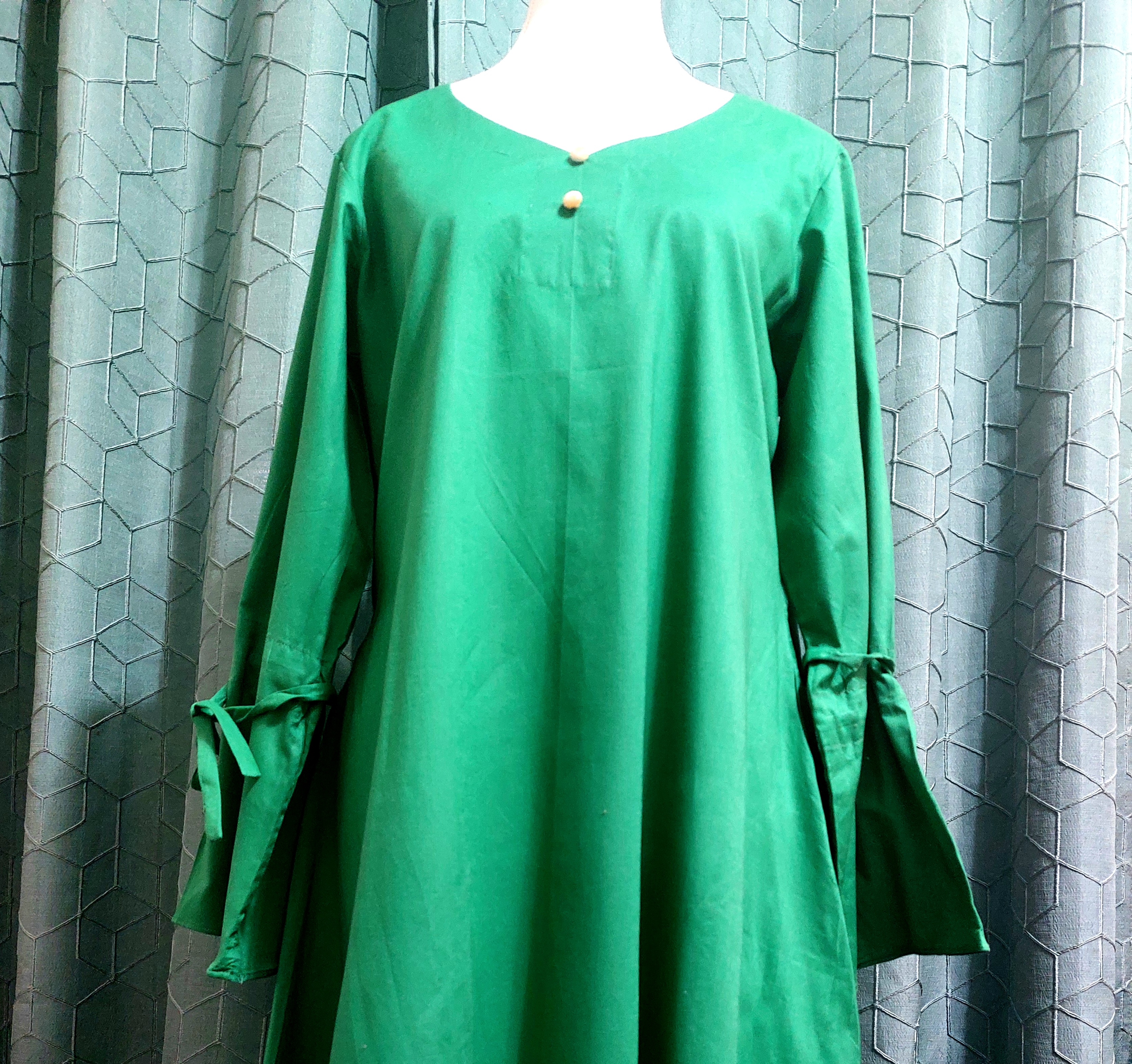 Elegant Green Long Sleeve Dress