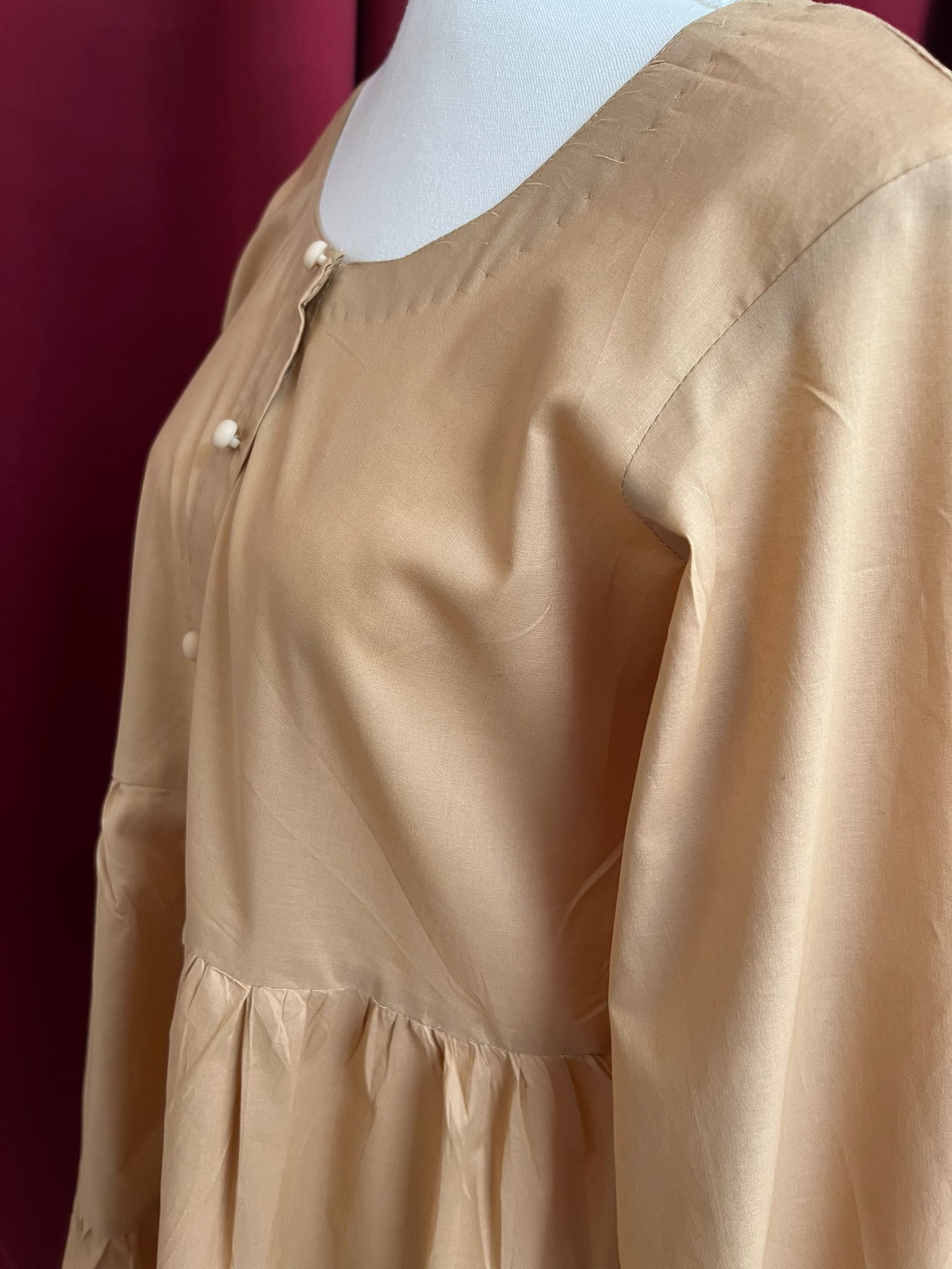 Beige stylish Buttoned Dress