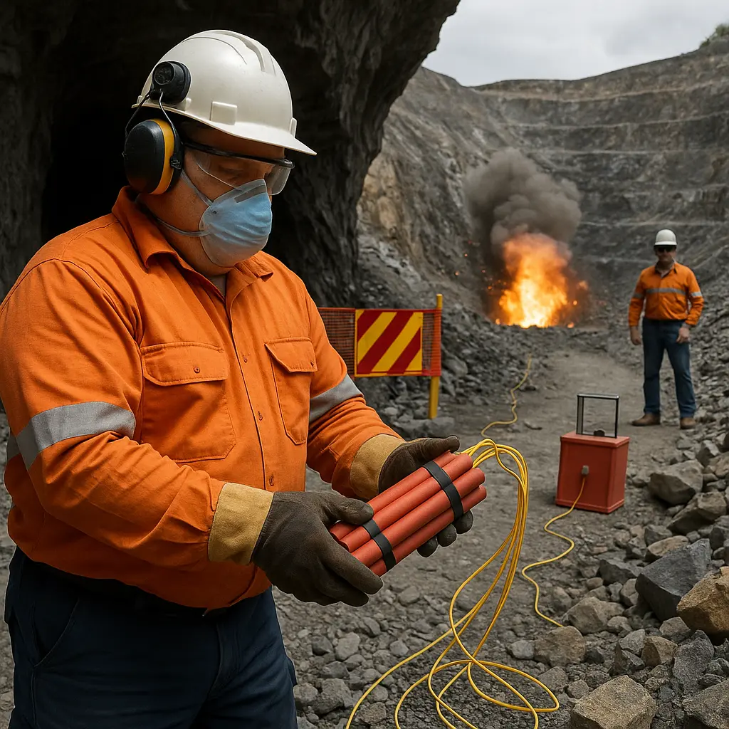 💥 USO Y MANEJO DE EXPLOSIVOS EN INTERIOR DE MINA Y TAJO